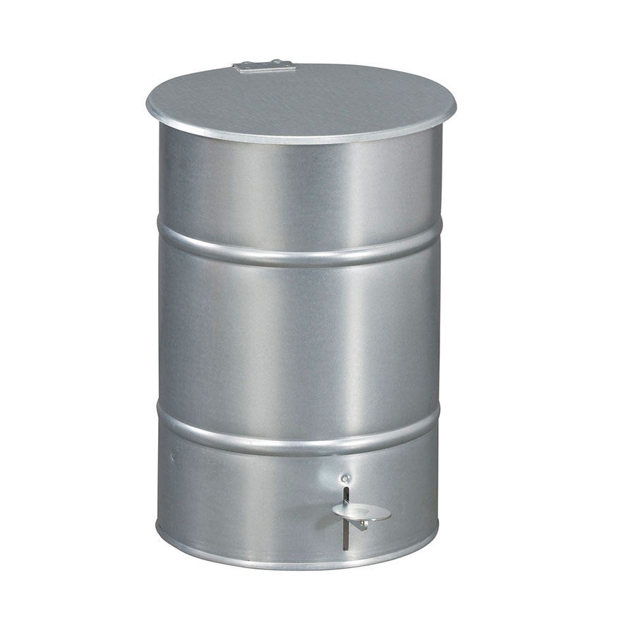 Affaldsbeholder m. fodpedal, 30 L galvaniseret