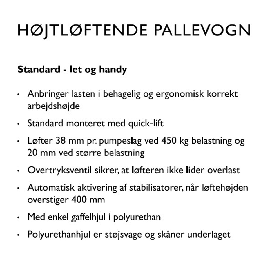 Sakseløfter med to-delt stempelstok