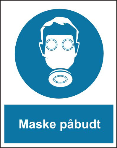 Skilt; Maske påbudt selvklæbendeende A4